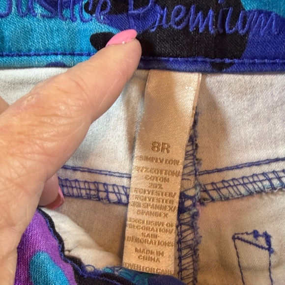 Justice Premium Blue and Purple Camouflage Jean Shorts - Picture 4 of 10